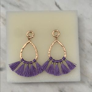 ⭐️Purple & Gold Tassel Teardrop Earrings⭐️
